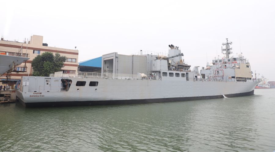 GRSE delivers Largest Ever Survey Vessel to be built in the Country - 'INS Sandhayak' on the Navy Day 2023